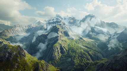 Step into a mesmerizing world of contemporary nature, where a stunning mountain landscape unfolds...