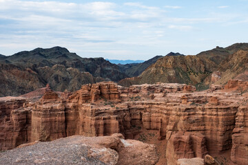 Charyn Canyon National Park South East Kazakhstan, Central Asia Travel Mountain Landscape.