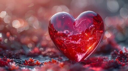 a vibrant heart emoji, radiating love and affection, against a backdrop of deep crimson, in stunning 8k full ultra HD resolution.