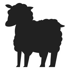 Sheep black silhouette vector farm animal sign isolated on a white background.