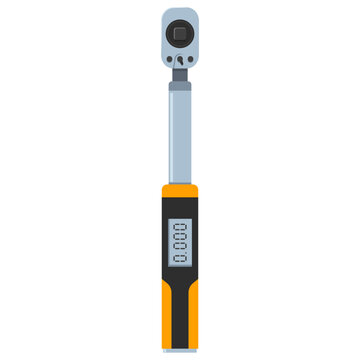 Digital torque wrench vector cartoon illustration isolated on a white background.