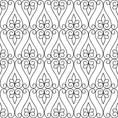 Linear seamless pattern. Stylish decor with elegant lines and curls