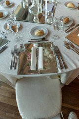 The elegant wedding table ready for guests.