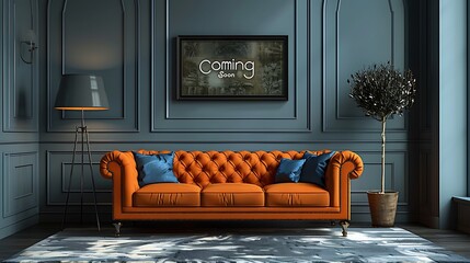 Highlight the elegance of anticipation with Coming Soon printed on a chic charcoal gray background, hinting at excitement on the horizon, in stunning 8k full ultra HD. - obrazy, fototapety, plakaty