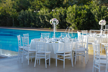 The elegant wedding table ready for guests.