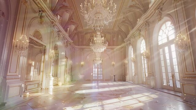grand ballroom in the opulent. seamless looping overlay 4k virtual video animation background