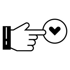 Heart in hand icon