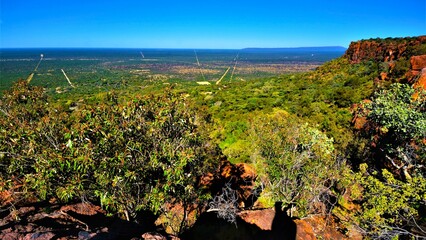 Beautiful scenery as seen from the top of the Waterberg plateau, named after the prominent table...