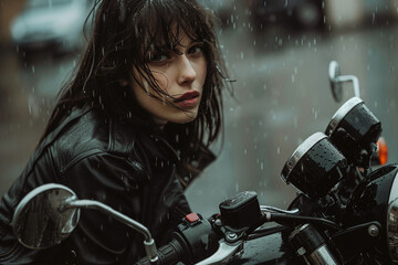 Image generative AI of male person in cinematic film noir style