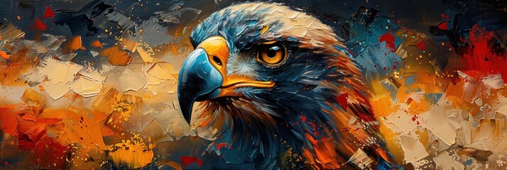 An artistic interpretation of an eagle, captured with energetic orange tones, symbolizing passion and vitality