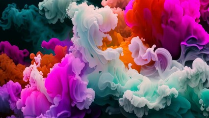 Video animation of dynamic and abstract explosion of colors, featuring swirling patterns that resemble clouds or liquid in motion - Powered by Adobe