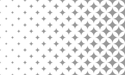 Horizontal halftone with grey star pattern background. Vector Illustration.