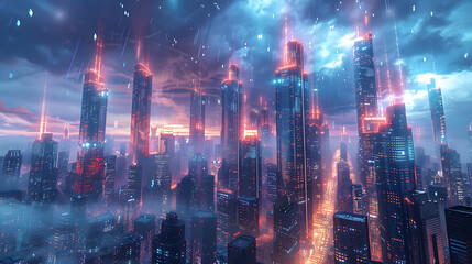 Obraz premium AI Takeover Concept Art, Explore the concept of AI dominance with a futuristic and symbolic visual