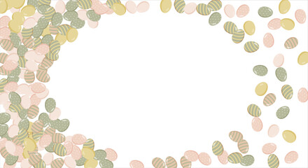 Happy Easter Banner. Pattern of eggs, flowers and twigs. For card, banner, poster, flyer, and web. Spring Festival. Vector illustration