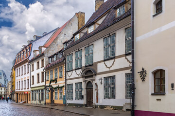 Street in the old town of Riga, Latvia