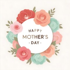 A Mother's Day greeting with a circular text area saying 
