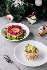 Festive holiday salads with elegant presentation
