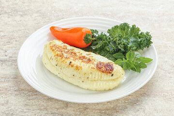 Roasted traditional cheese haloumi