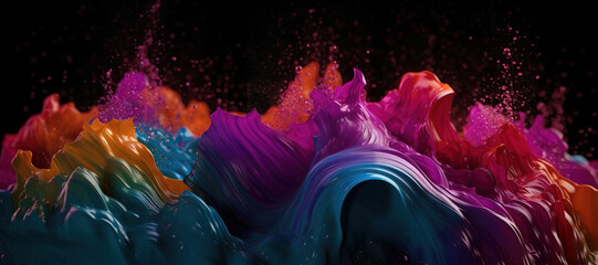 colorful watercolor ink splashes, paint 247 - obrazy, fototapety, plakaty