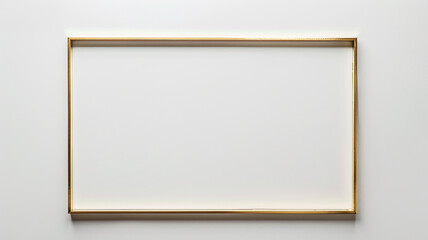 frame mockup gold border isolated on white background