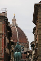 Fototapeta premium Santa Maria Novella and the backside of the sculpture in Florence, Italy