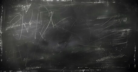Clean blackboard or chalkboard texture with abstract rubbed-out chalk for a school background. - obrazy, fototapety, plakaty
