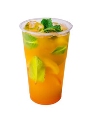 Fresh iced tea with citrus and mint