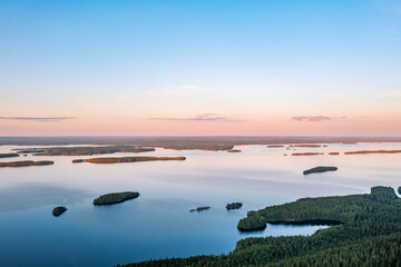 sunset over the lake