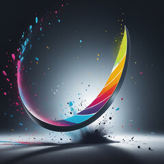 Colorful boomerang pattern against dark background  - obrazy, fototapety, plakaty
