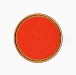 Wooden embroidery hoop on white background