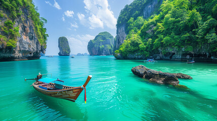 Naklejka na ściany i meble Tourist attractions famous landmarks travel of Thailand