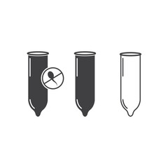 black latex condom icon vector element design template