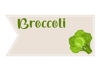 Blank label sticker of fresh broccoli - 787042313