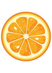 Fresh slice of orange isolated - 787042349