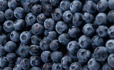 Gordijnen A pile of fresh blueberries in market © xy
