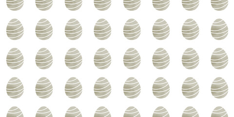 Cute illustration with colorful Easter eggs with watercolor texture, spring banner