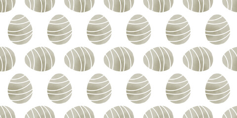 Cute illustration with colorful Easter eggs with watercolor texture, spring banner