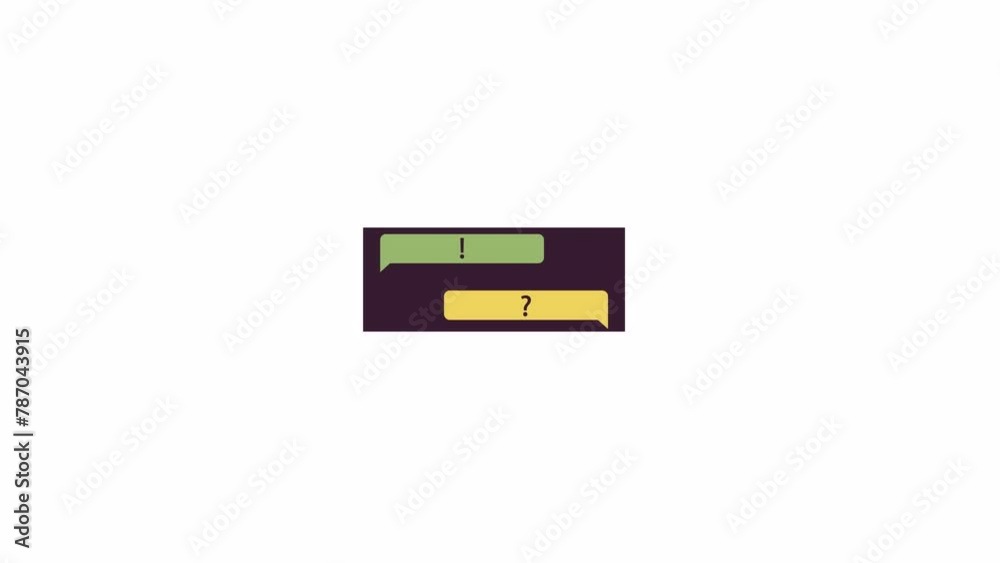 Poster sending messages in chat line 2d object animation. technical support service. communication on inter