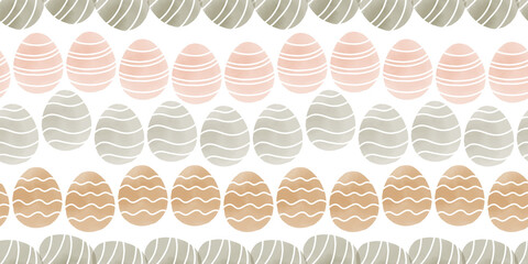 Cute illustration with colorful Easter eggs with watercolor texture, spring banner