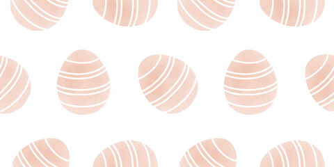 Cute illustration with colorful Easter eggs with watercolor texture, spring banner