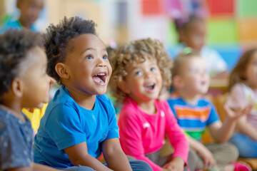 Little ones in class energetically vocalize vowel sounds, their eager voices filling the room as...