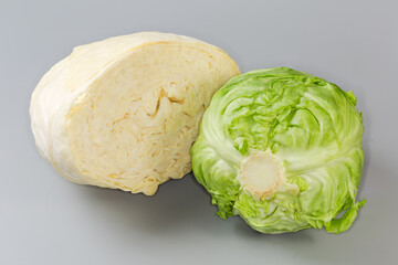 Young white cabbage and late cabbage of last year's harvest - 787046119