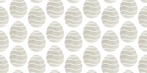 Cute illustration with colorful Easter eggs with watercolor texture, spring banner