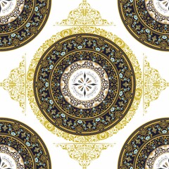 vintage floral ornament. old, retro texture, paper with floral elements. classic traditional oriental pattern.