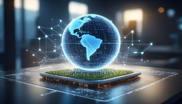 Global network connection. Big data analytics and business concept, world map point and line composition concept of global business, digital connection technology, e-commerce, social network.