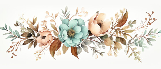 Obraz premium a painting of a bunch of flowers on a white background