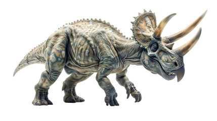 A large dinosaur with three horns on its head