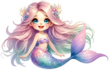 Cute mermaid clipart