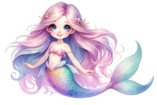 Cute mermaid clipart
