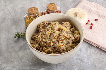 Vegan cuisine - boiled quinoa cereal